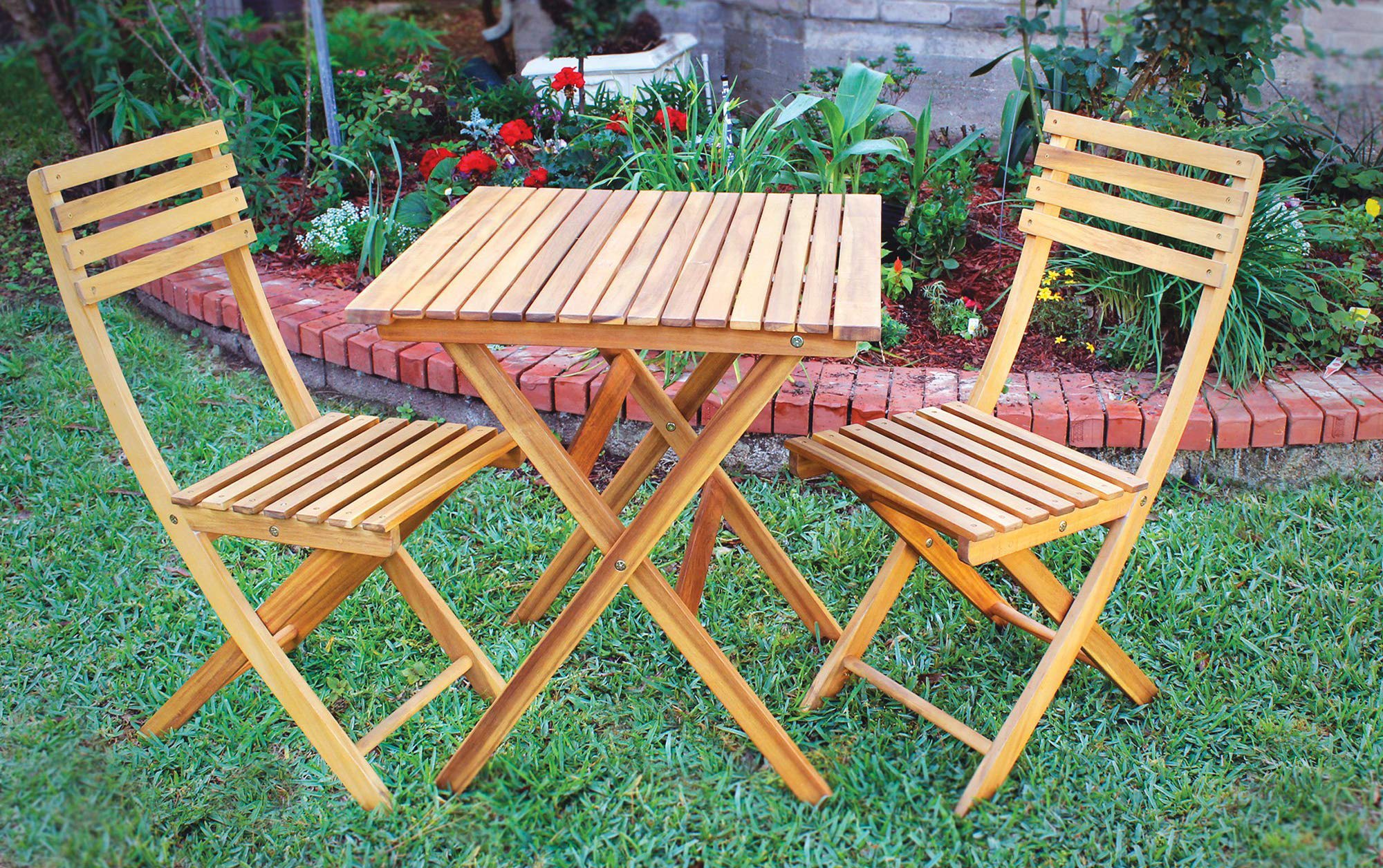 Amazon.com: Leigh Country TX 36200 3 Pc Folding Bistro Set : Patio